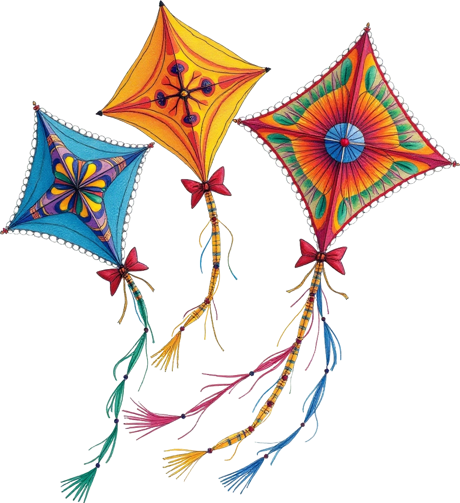 Colorful Kites Flying High